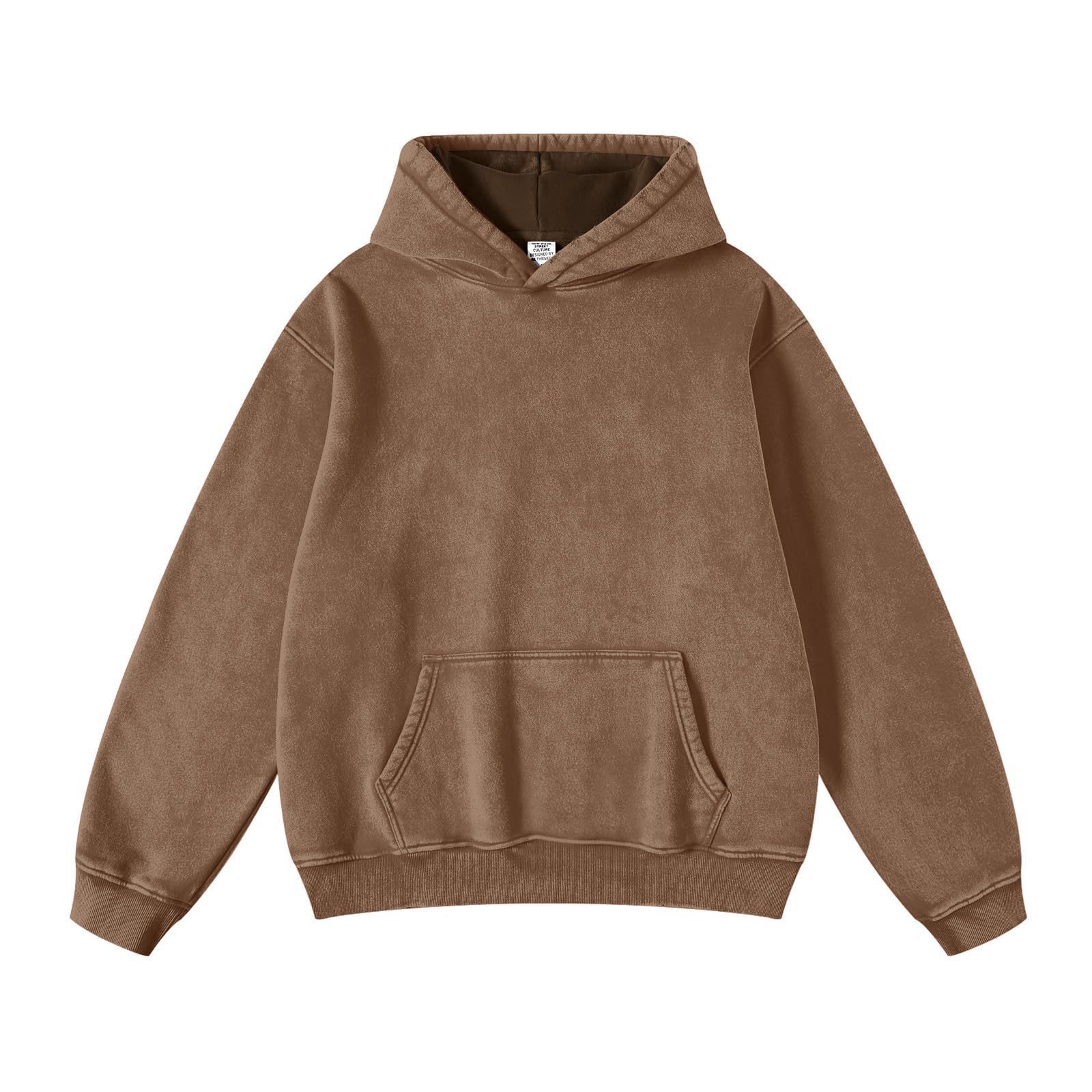 Men's Loose Casual Solid Color Hooded Sweatshirt