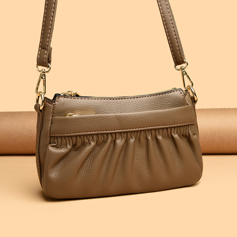 Genuine Leather High-end Textured Shoulder Sling Bag